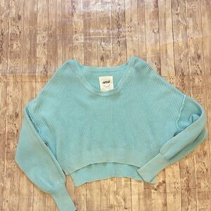 Aerie Women's Soft Teal Crew Neck Sweater